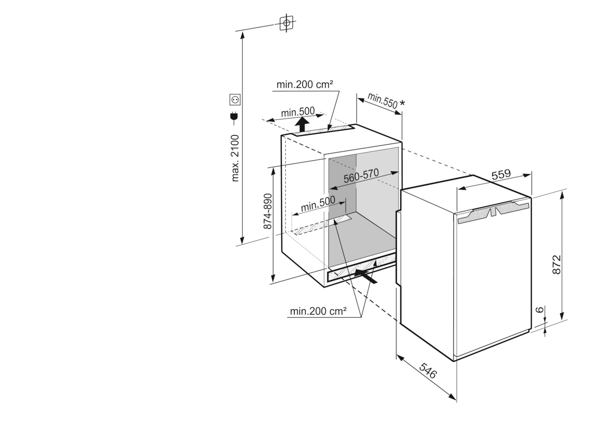 LIEBHERR IRC395060 koelkast zonder vriesvak - 88cm
