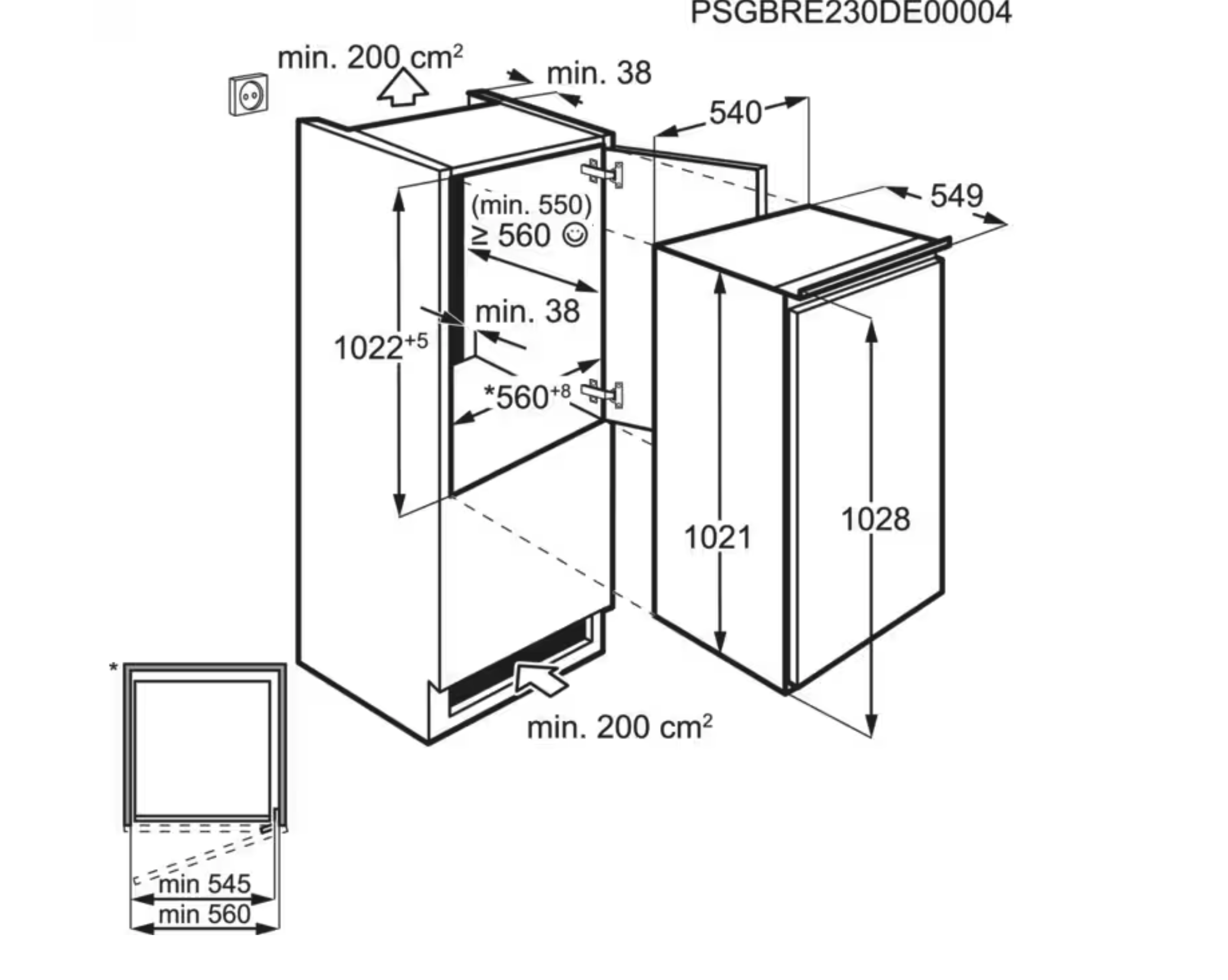 AEG NSF5O101ES koelkast met vriesvak  - 102cm