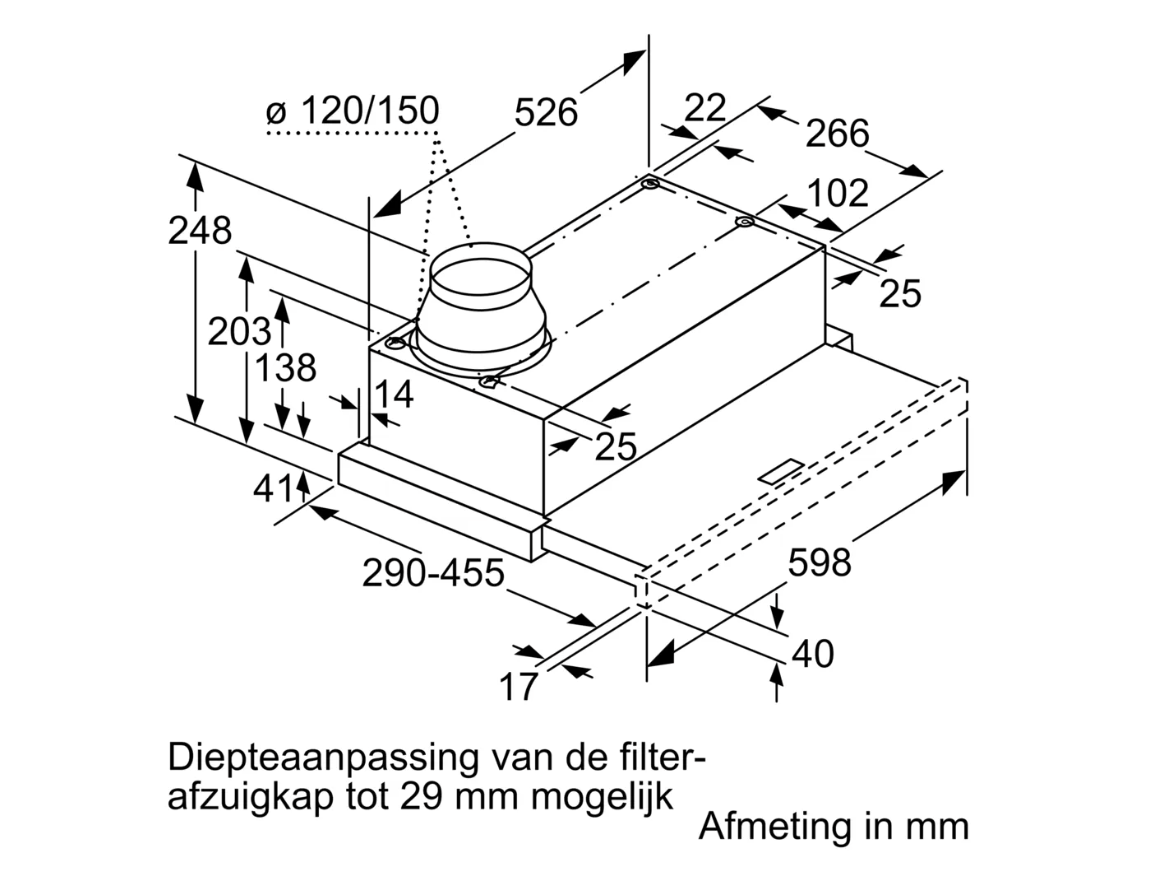 BOSCH DFM064A52 telescopische dampkap - 60cm