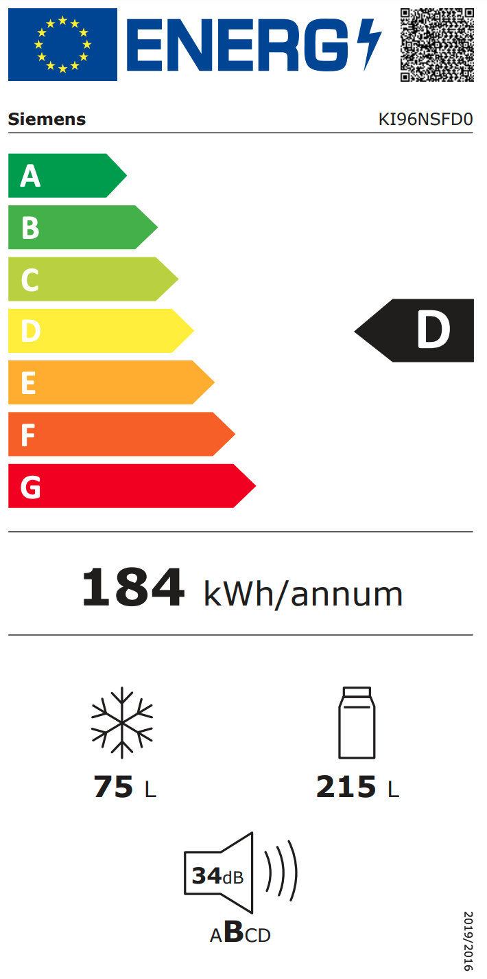 SIEMENS KI96NSFD0 koel-/vriescombinatie - 194cm