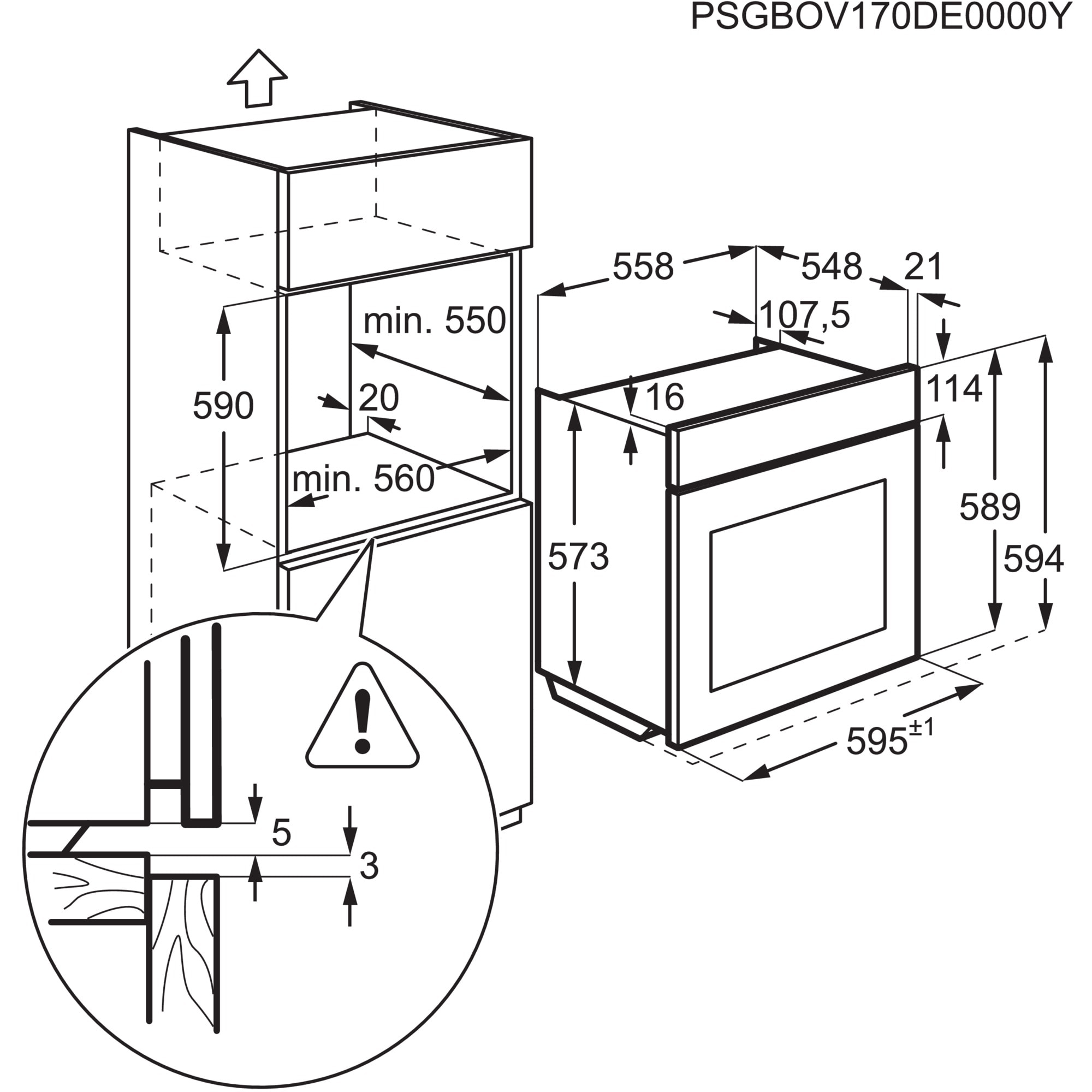 AEG BPB331061B multifunctionele oven - 60cm